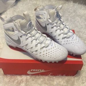 Nike Huarache 5 lacrosse cleats white/silver